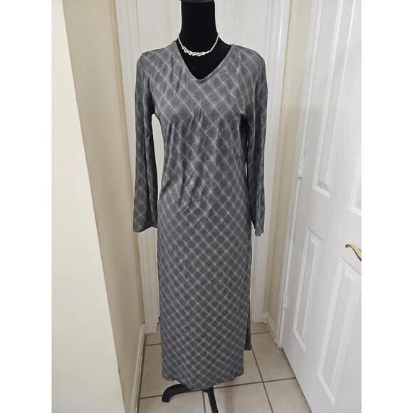 Vintage Laura Ashley Prairie Dress 6 Striped Gray Dress CottageCore - Picture 1 of 4